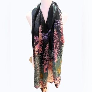 Vince Camuto Pastel Pines 100% Silk Scarf